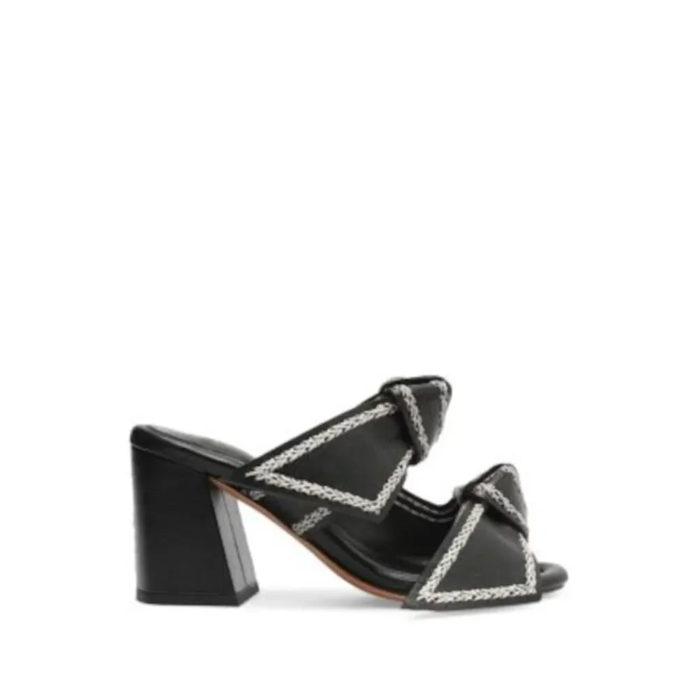 NWT ALEXANDRE BIRMAN Womens Black Contrast Clarita Flare Heeled Sandal 36.5 - Picture 2 of 3